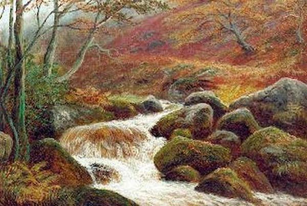 On The Burbadge, Derbyshire Oil Painting by William Mellor