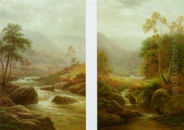 Mountain Stream, Near Capel Curig, North Wales Oil Painting by William Mellor