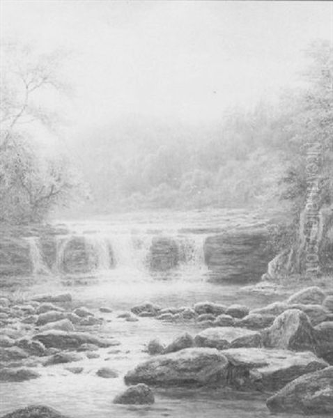 Middle Forth, Aysgarth, Wensleydale Oil Painting by William Mellor