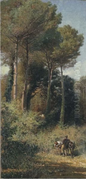 Fascinaie Nel Bosco Oil Painting by Cesare Bertolla