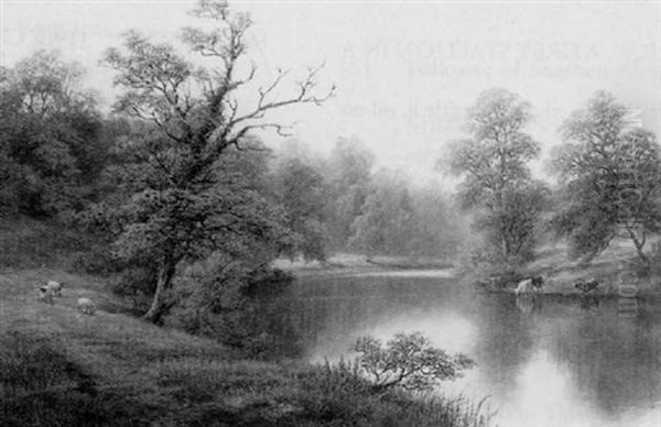 On The Nidd, Yorkshire Oil Painting by William Mellor