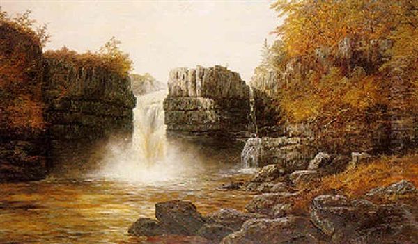 High Force, Teesdale, Near Middleton Oil Painting by William Mellor