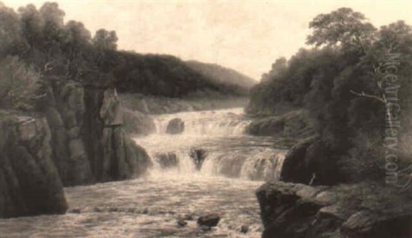 The Waterfall Oil Painting by William Mellor