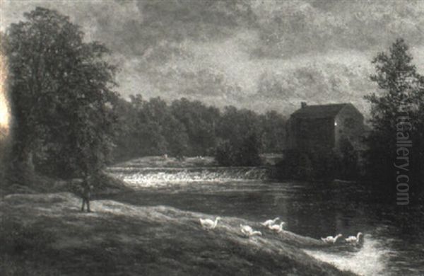 The Mill Stream Oil Painting by William Mellor