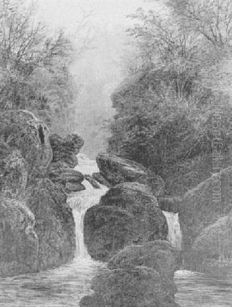 Slock Gill, Ambleside, Westmoreland Oil Painting by William Mellor