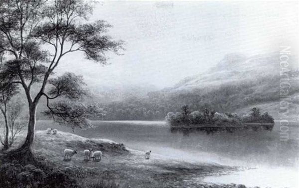 Rydal Lake; Grasmere Lane, Westmorland, A Pair Oil Painting by William Mellor