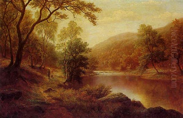 On The Dee, North Wales Oil Painting by William Mellor