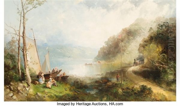 Anthony's Nose On The Hudson, Highlands Oil Painting by Andrew Melrose