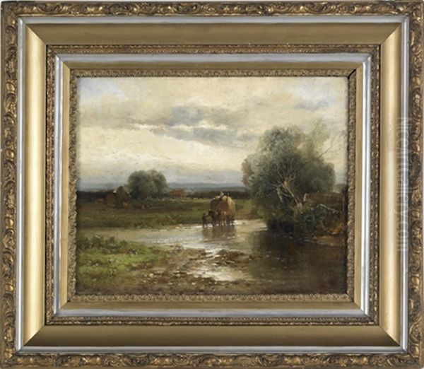 Bucolic Landscape Oil Painting by Andrew Melrose