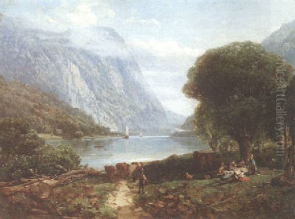 The Delware Water Gap Oil Painting by Andrew Melrose