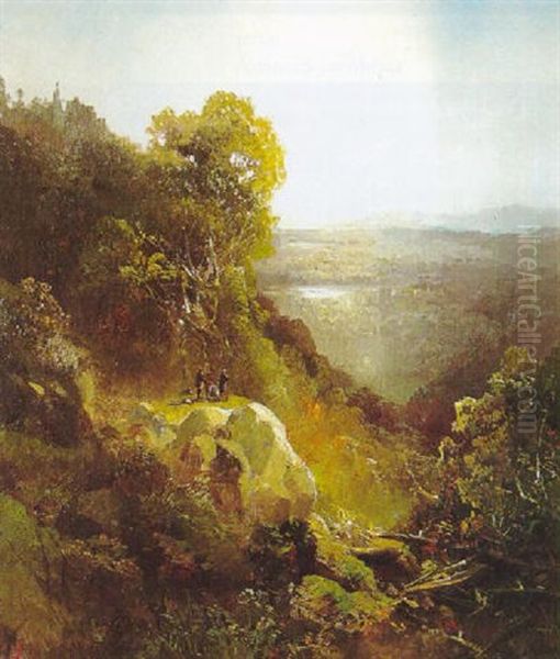 View Of The Hudson River Valley Oil Painting by Andrew Melrose