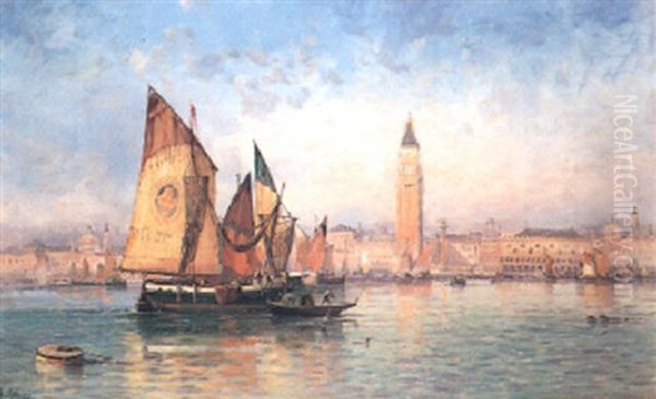 A Hazy Morning, Venice Oil Painting by Andrew Melrose