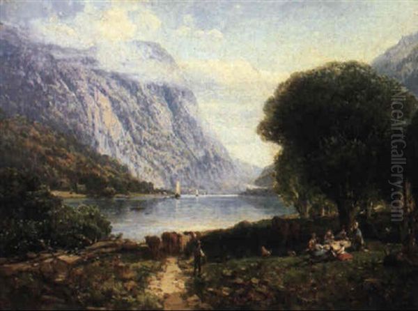 The Delaware Water Gap Oil Painting by Andrew Melrose