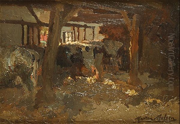 Vaches A L'etable Oil Painting by Marten Melsen