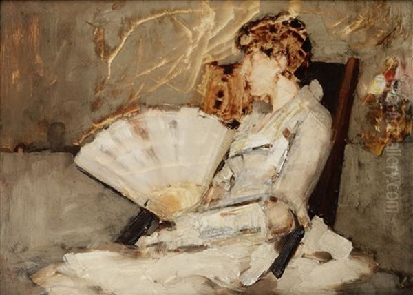 Lady With A Fan Oil Painting by Arthur Melville