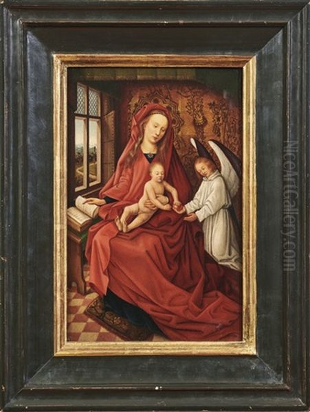 Madonna Mit Kind Und Engel Oil Painting by Hans Memling