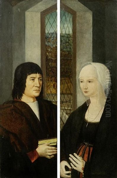 Gegenstucke: Ehepaarbildnisse (pair) Oil Painting by Hans Memling