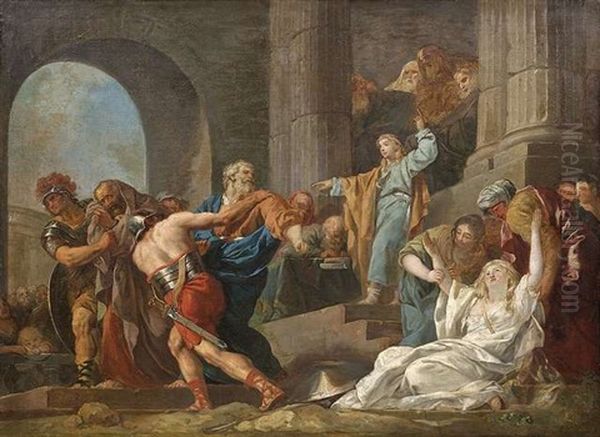 Die Befreiung Susannas Durch Daniel (la Justification De Suzanne) Oil Painting by Francois Guillaume Menageot