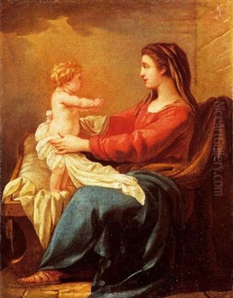 La Vierge A L'enfant Oil Painting by Francois Guillaume Menageot