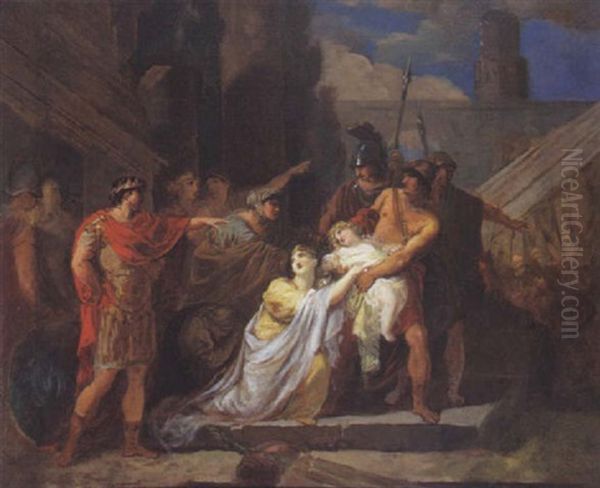 Astyanax Arrache Des Bras D'andromaque Par Ordre D'ulysse Oil Painting by Francois Guillaume Menageot