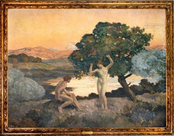 Adam Et Eve Oil Painting by Emile Rene Menard