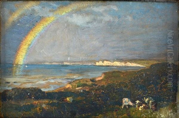 Arc En Ciel Sur La Cote Normande Oil Painting by Emile Rene Menard