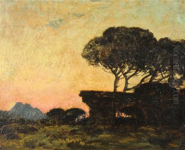 The Pines Of Frejus Oil Painting by Emile Rene Menard