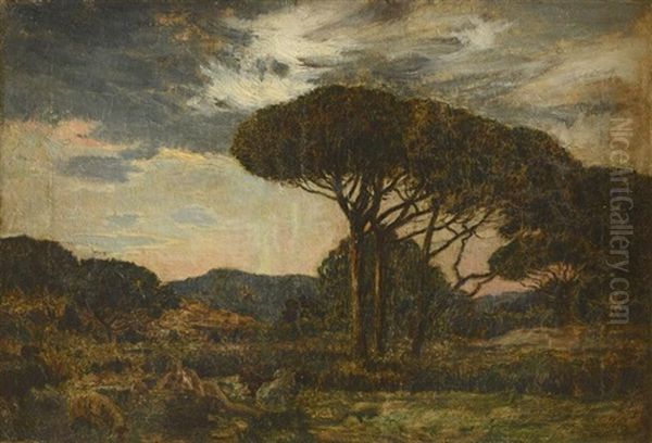 Nymphe Dans Un Paysage Oil Painting by Emile Rene Menard