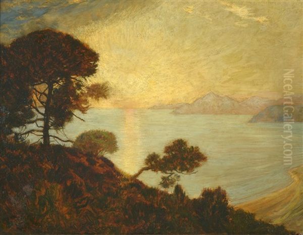 Soleil Couchant Oil Painting by Emile Rene Menard