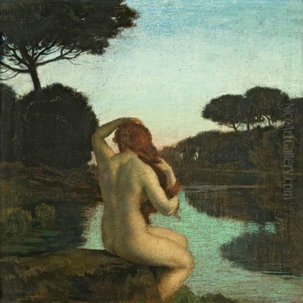 Ohne Titel Oil Painting by Emile Rene Menard