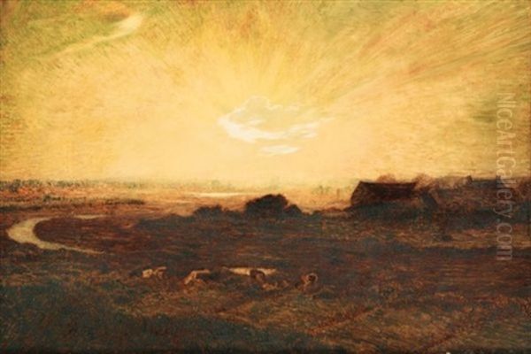 Soleil Couchant Oil Painting by Emile Rene Menard