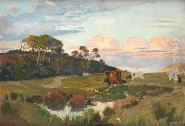 Paturage En Arcadie Oil Painting by Emile Rene Menard