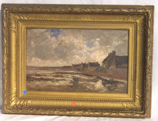  Village De Bretagne En Bord De Mer  Oil Painting by Paul Emile Berton