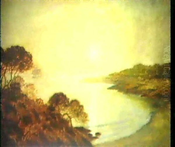 Stille Bucht Bei Sonnenuntergang Oil Painting by Emile Rene Menard