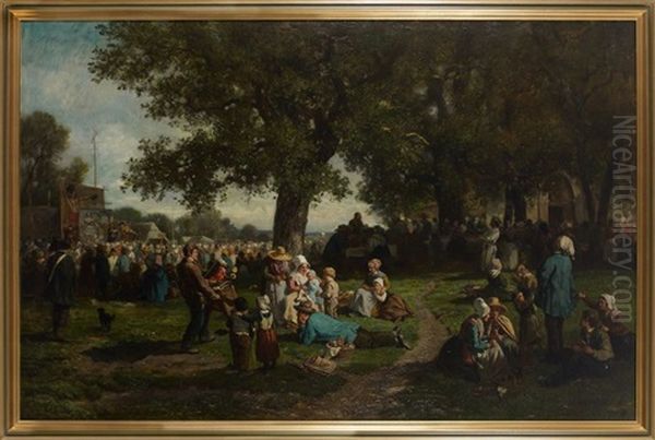 Un Jour De Fete Dans Le Pays De Caux Oil Painting by Rene-Joseph Menard