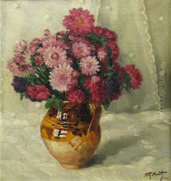 Marigolds Oil Painting by Arthur Mendel