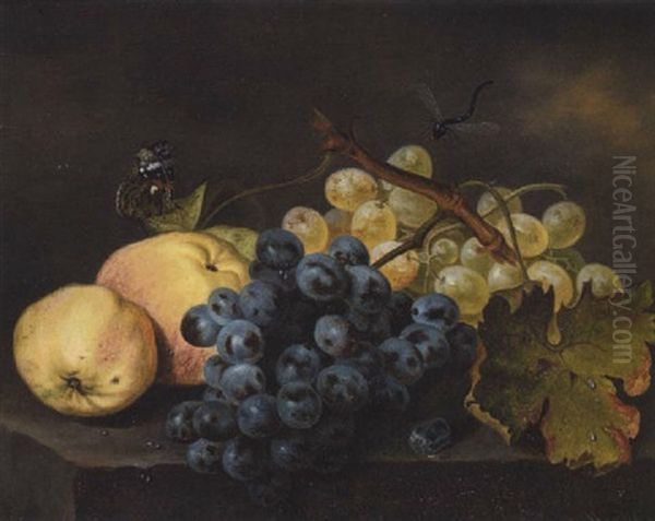 Fruchtestilleben Oil Painting by Franz Mendel