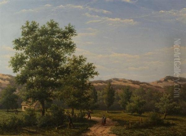 Landscape With People Oil Painting by Samuel Henri Mendes Da Costa