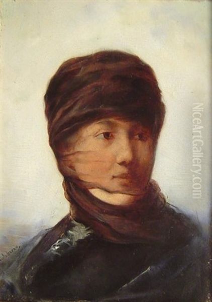 Portrat Einer Jungen Frau Mit Hut Oil Painting by Graciano Mendilaharzu