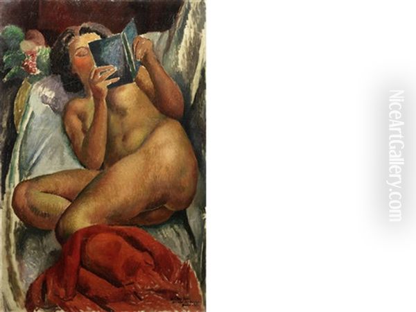 Madame Bourgeois Reading by Maurice Mendjisky