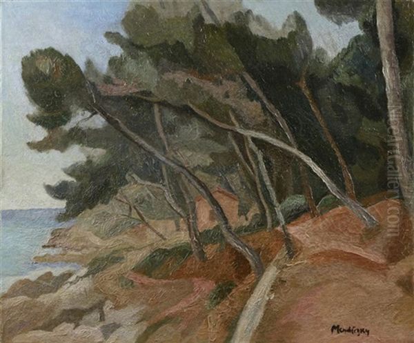 Bord De Mer Sur La Cote Mediterraneenne Oil Painting by Maurice Mendjisky