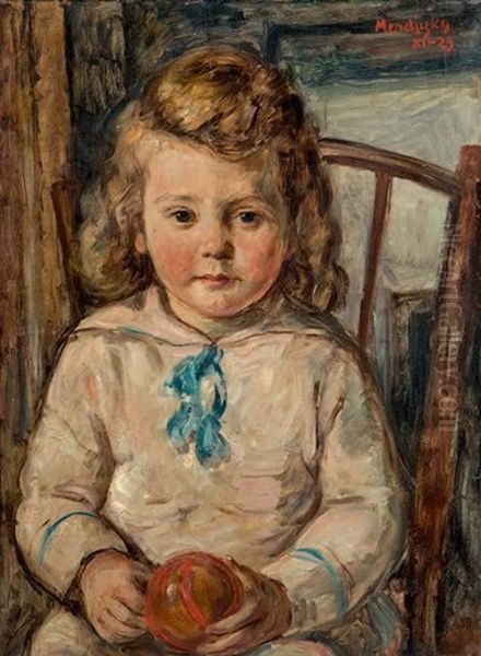 Enfant Assis Oil Painting by Maurice Mendjisky