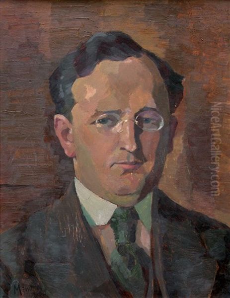 Portrait D'artur Honegger Oil Painting by Maurice Mendjisky