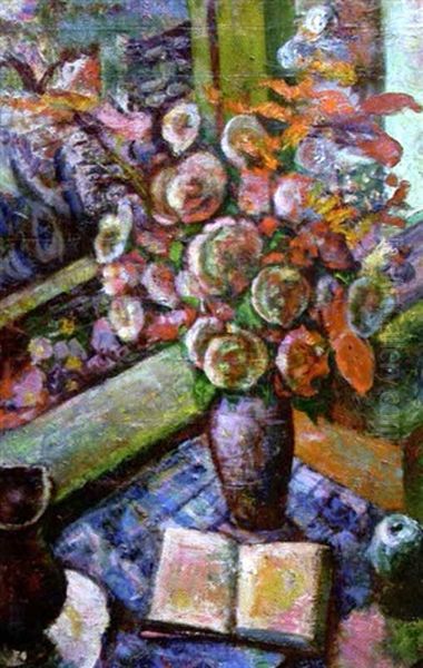 Fleurs Dans Un Vase Oil Painting by Maurice Mendjisky