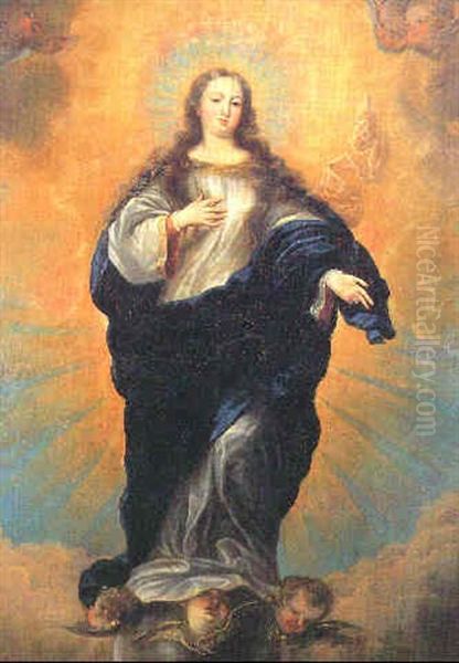 Inmaculada Concepcion Oil Painting by Miguel Jacinto Menendez