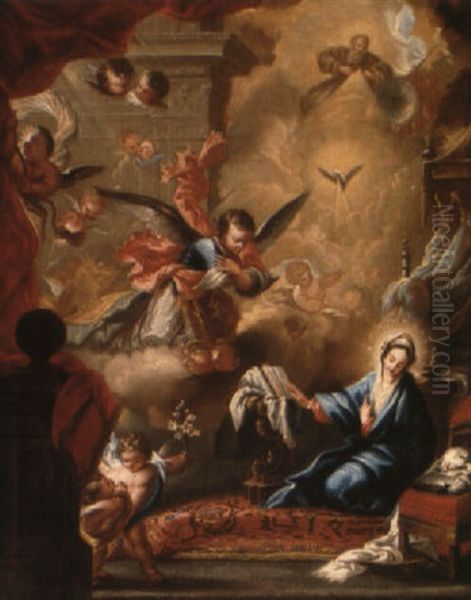 The Annunciation Oil Painting by Miguel Jacinto Menendez