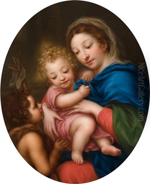 Madonna Mit Kind Und Johannesknabe Oil Painting by Anton Raphael Mengs