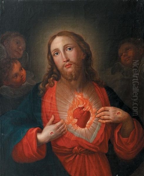 Jesus Christ Et Le Cour Ardant Oil Painting by Anton Raphael Mengs