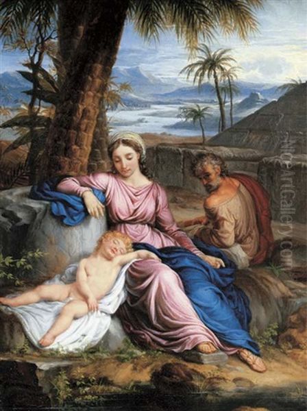 The Rest On The Return From Egypt Oil Painting by Anton Raphael Mengs