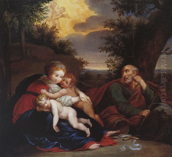 Die Heilige Famile Mit Dem Johannesknaben Oil Painting by Anton Raphael Mengs